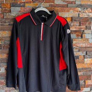 Black and Red Long Sleeve Polo Shirt